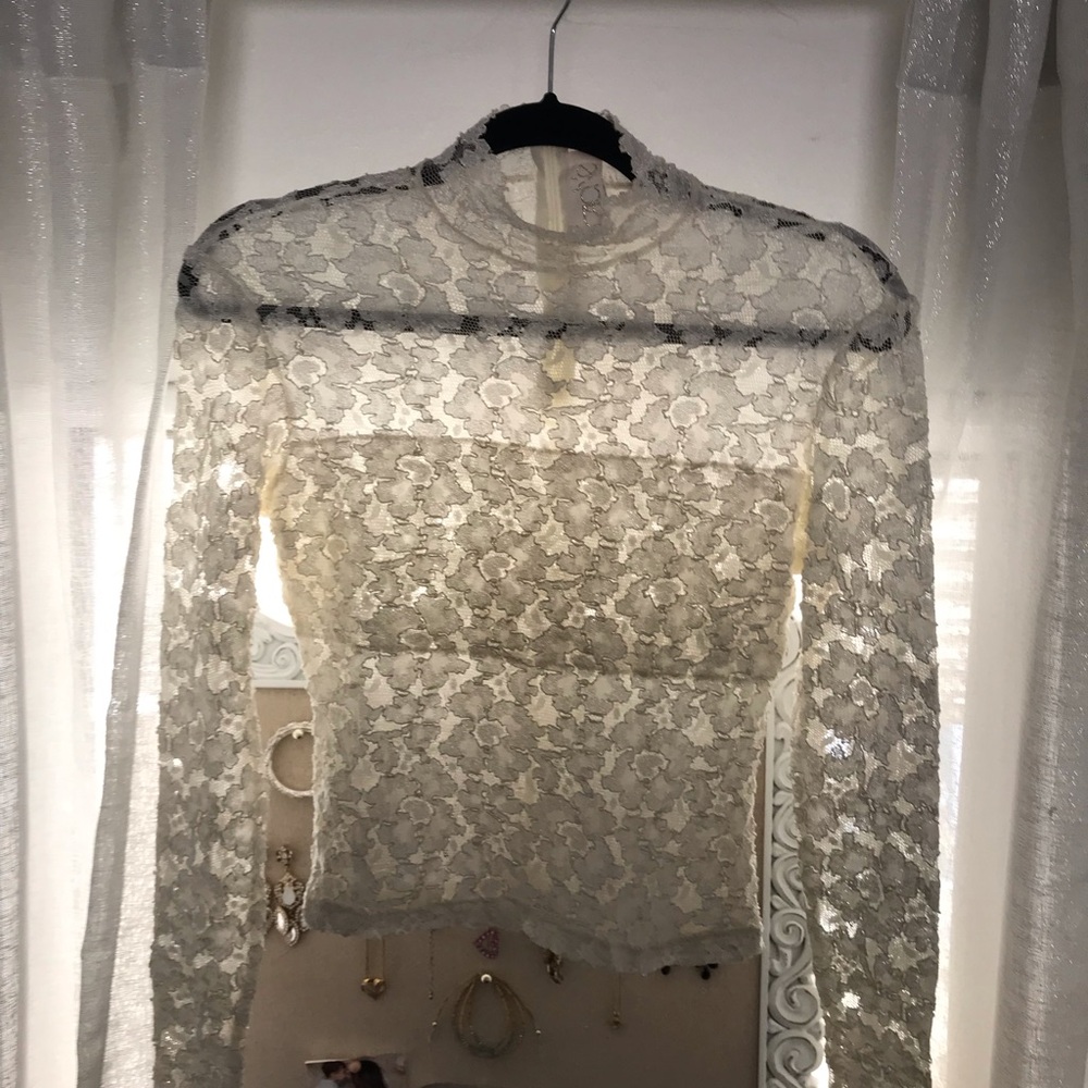 Ivory Floral Lace Top